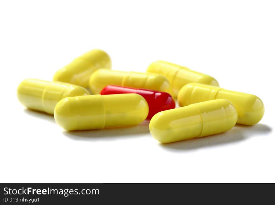 Colorful pills isolated