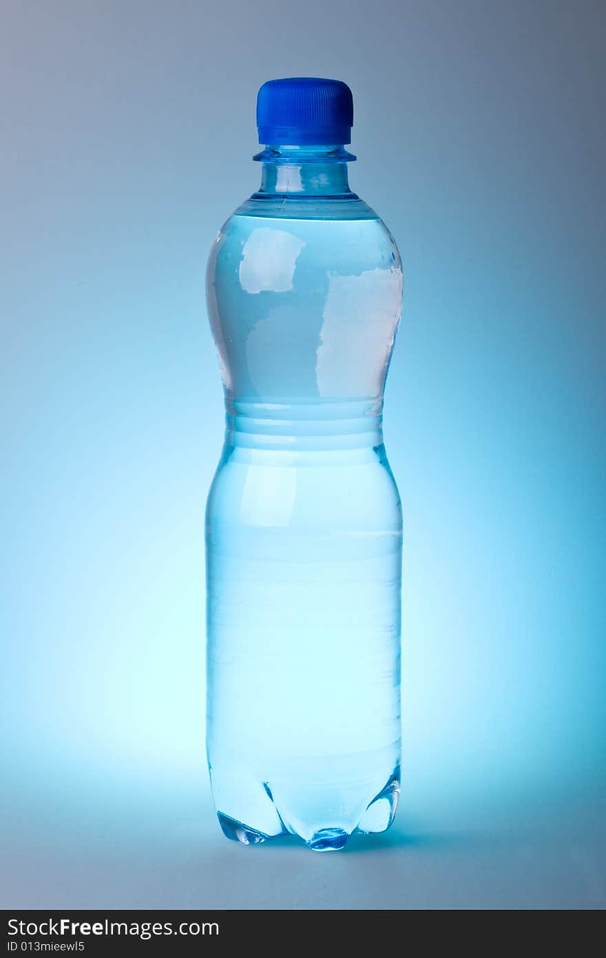 Pure water in a plastic bottle. Pure water in a plastic bottle