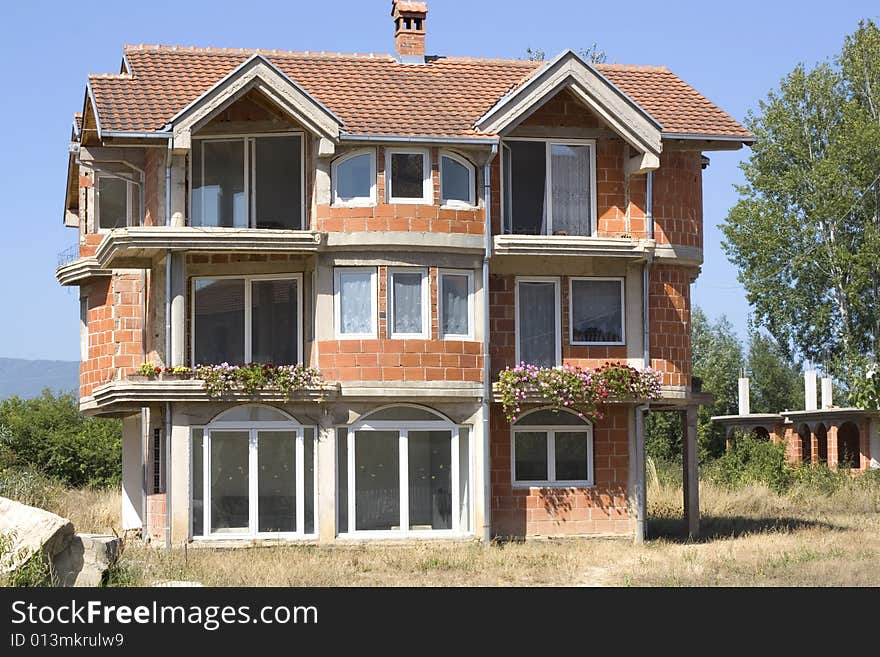 Construction of a new modern house