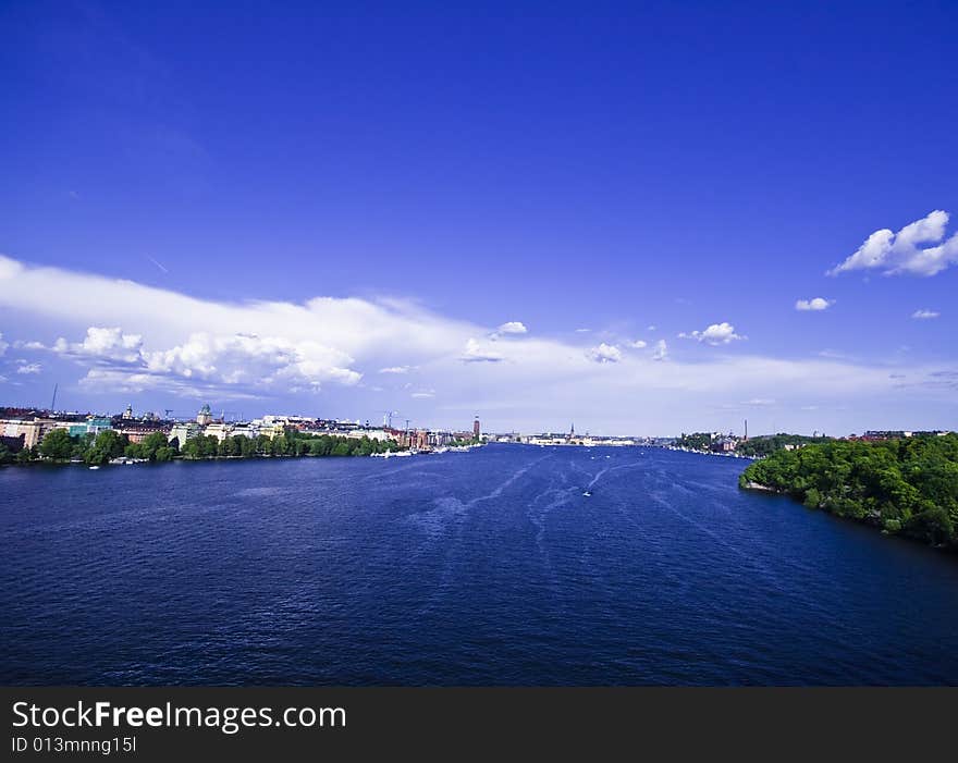 View Over City And Water