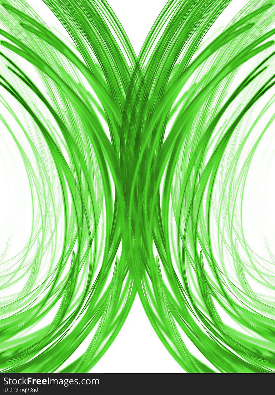 Artistic green fractal on a white background. Artistic green fractal on a white background.