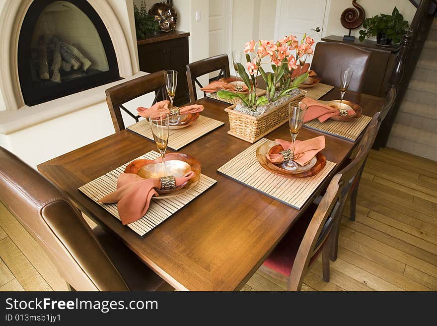 Festive dining table with luxurious tableware and decor. Festive dining table with luxurious tableware and decor.