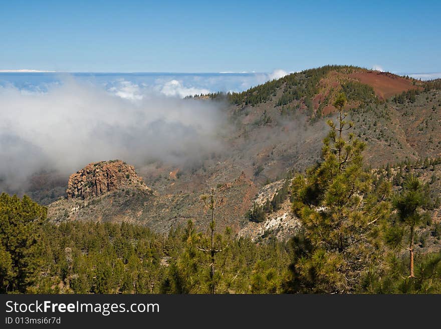 Clouds in the mountains