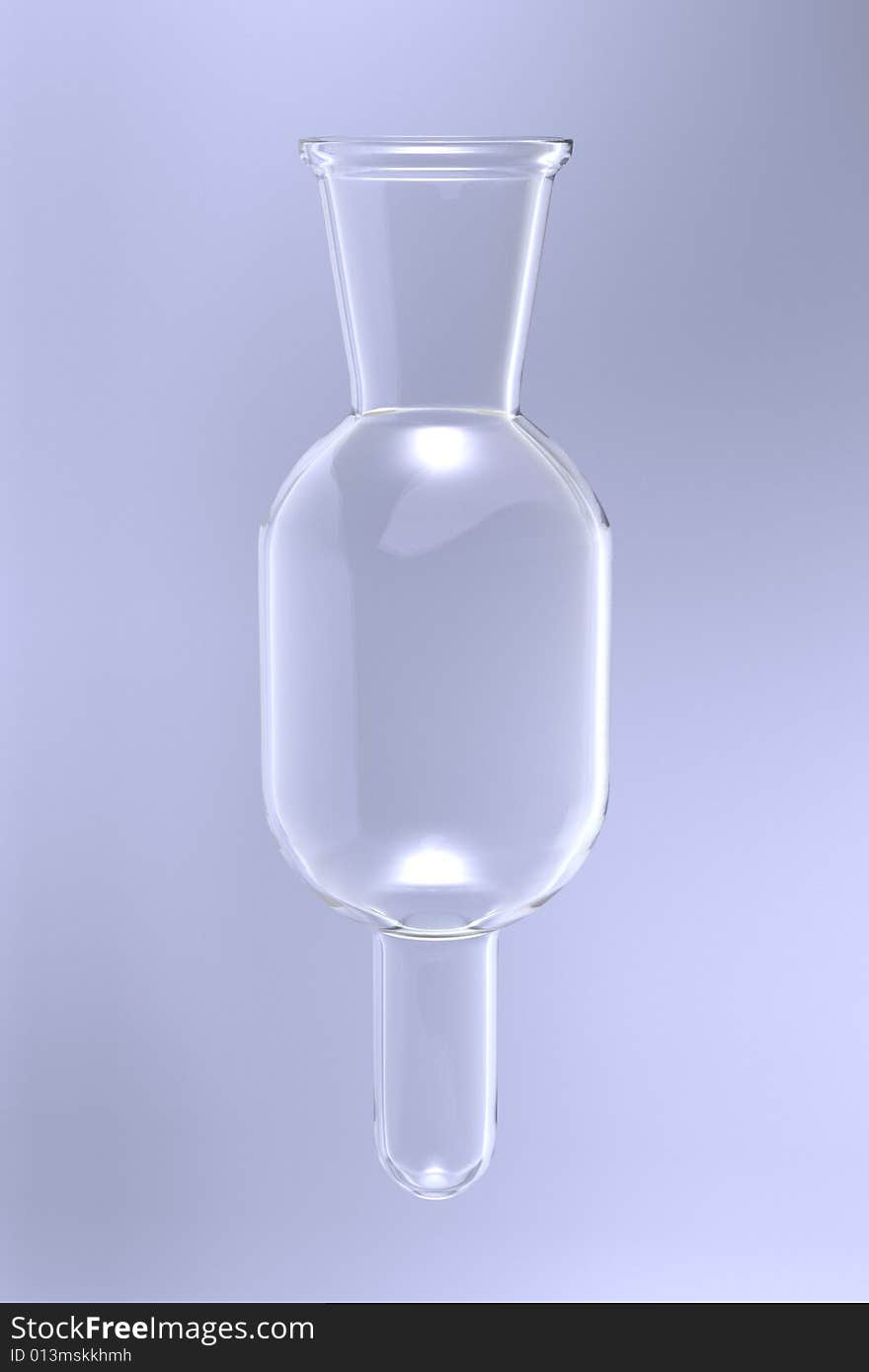 Glass test tube on light blue background. Glass test tube on light blue background