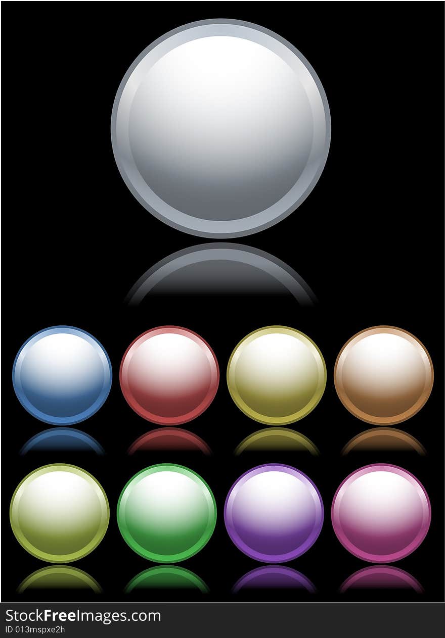 Many color buttons on black