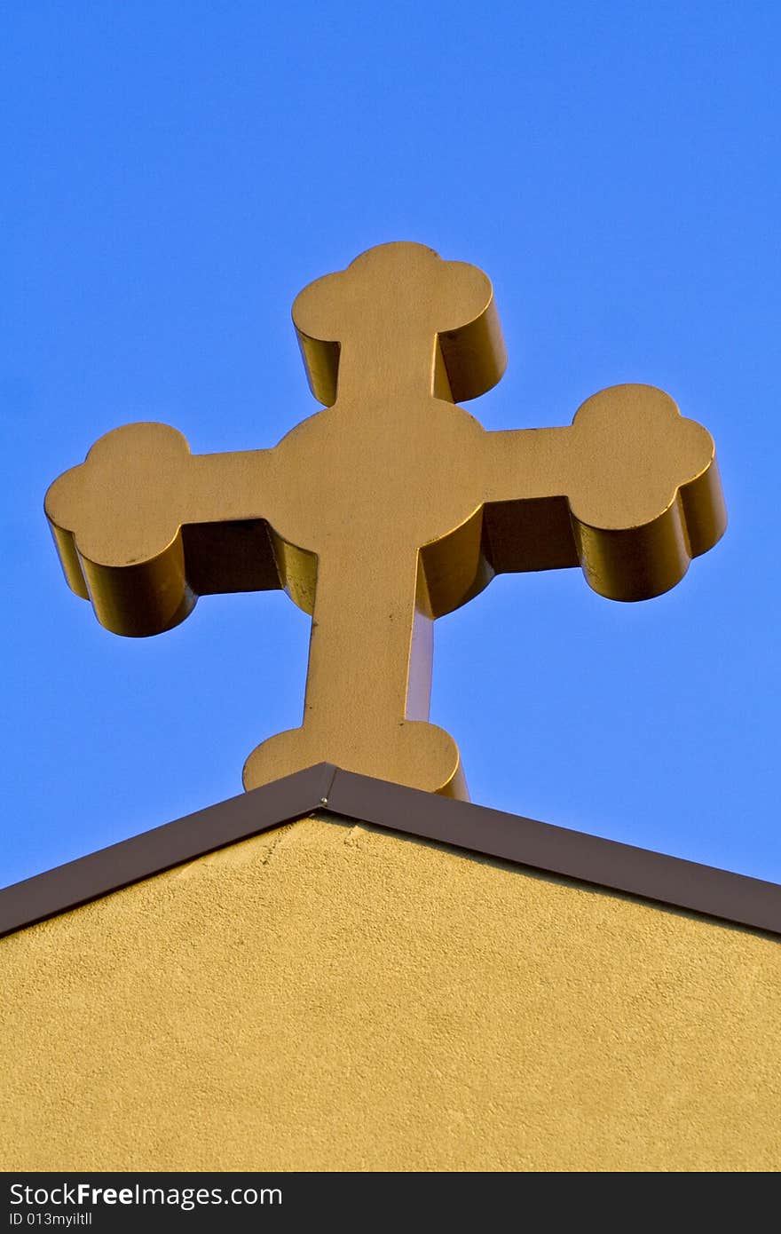 Cross on greek orthodox church. Cross on greek orthodox church