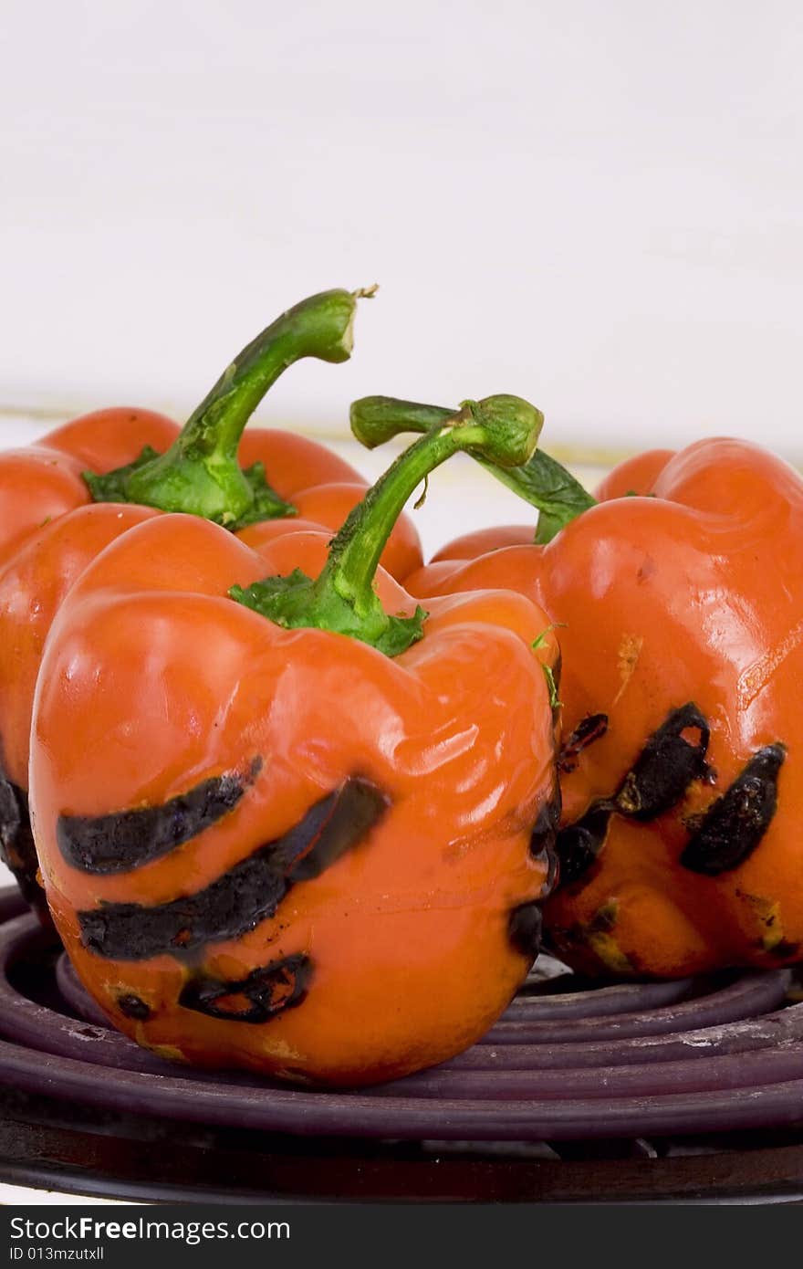 Roasting peppers