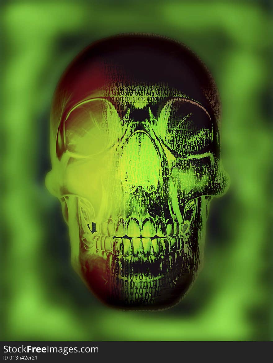 3d concept illustrations human skull. 3d concept illustrations human skull