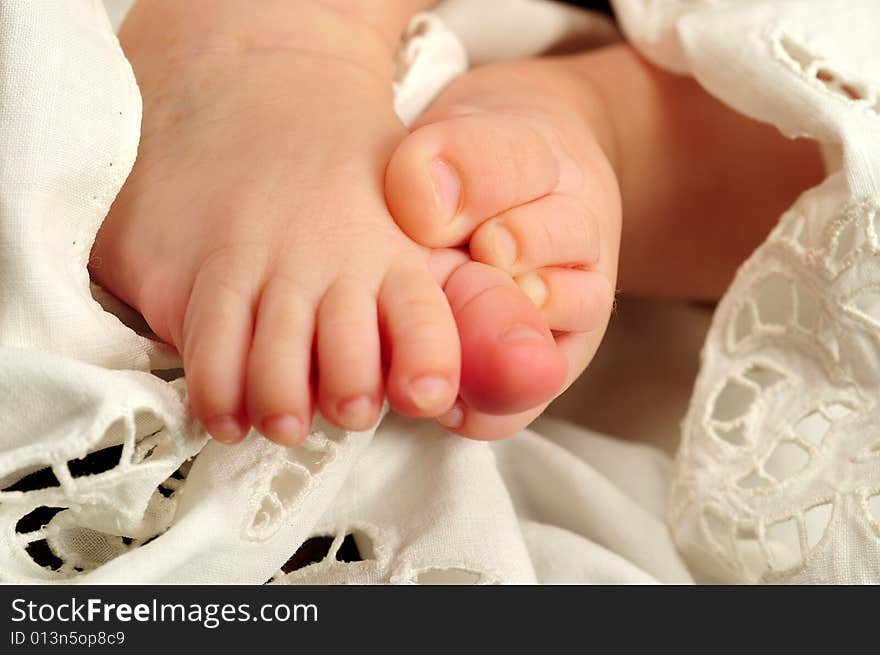 Feet of a young baby. Feet of a young baby