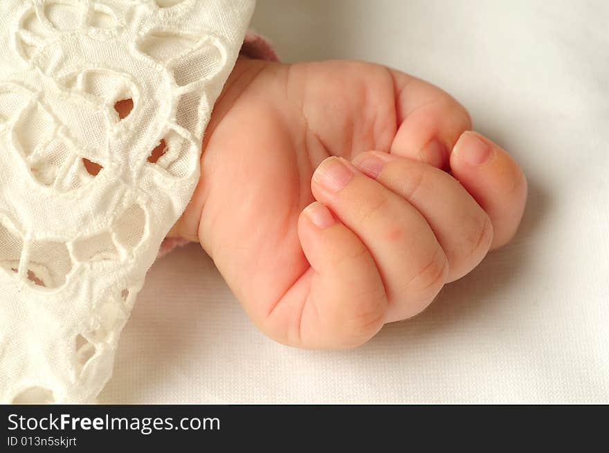 A view with a newborn little hand