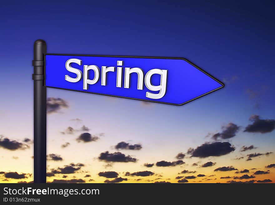 3d concept illustration signs spring. 3d concept illustration signs spring