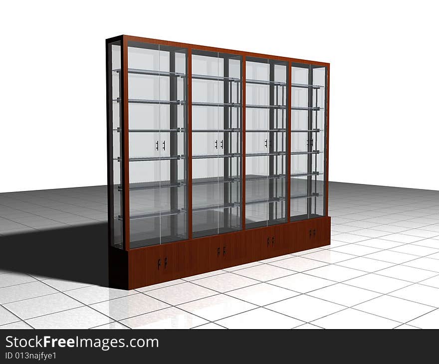 Showcase to put anything for display, built in wood and glass.