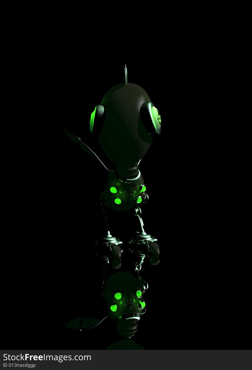 Robot bird in dark