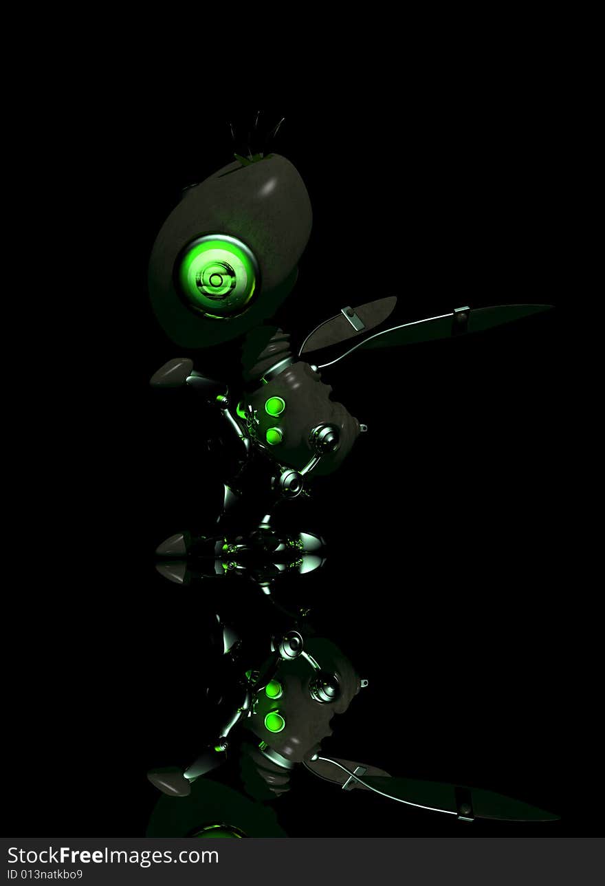 Robot Bird In Dark