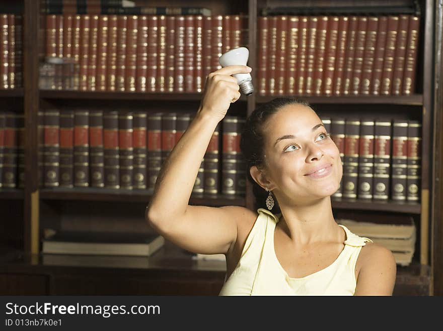 Student with Light bulb - Horizontal