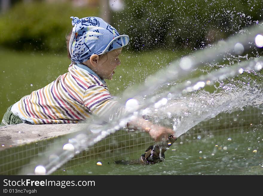 Happy and smile boy and water in summer. Happy and smile boy and water in summer