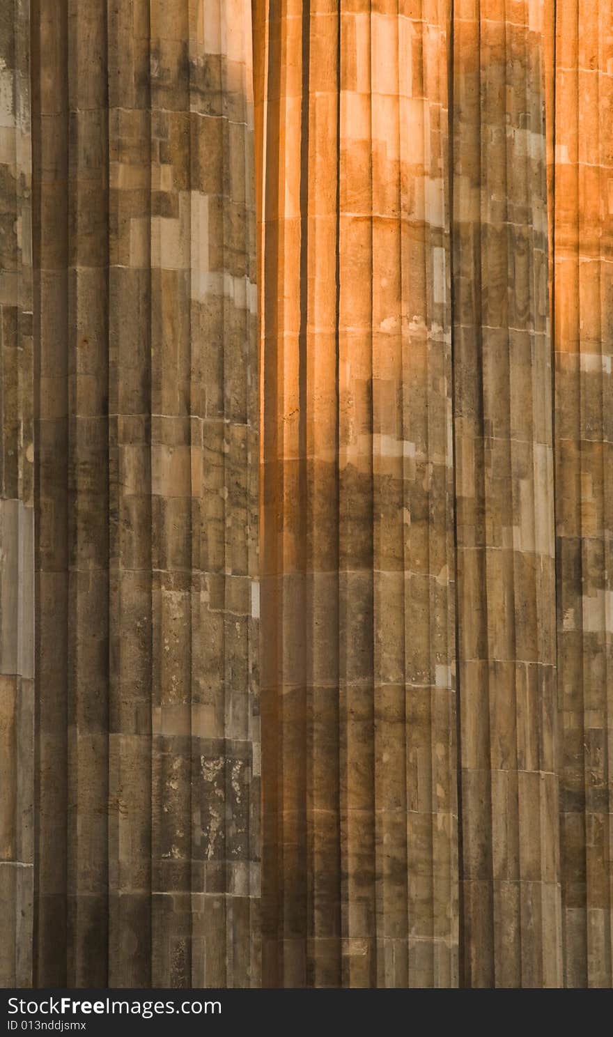 Dusk lighting detail of the Brandenburger Gate's columns in Berlin. Dusk lighting detail of the Brandenburger Gate's columns in Berlin.