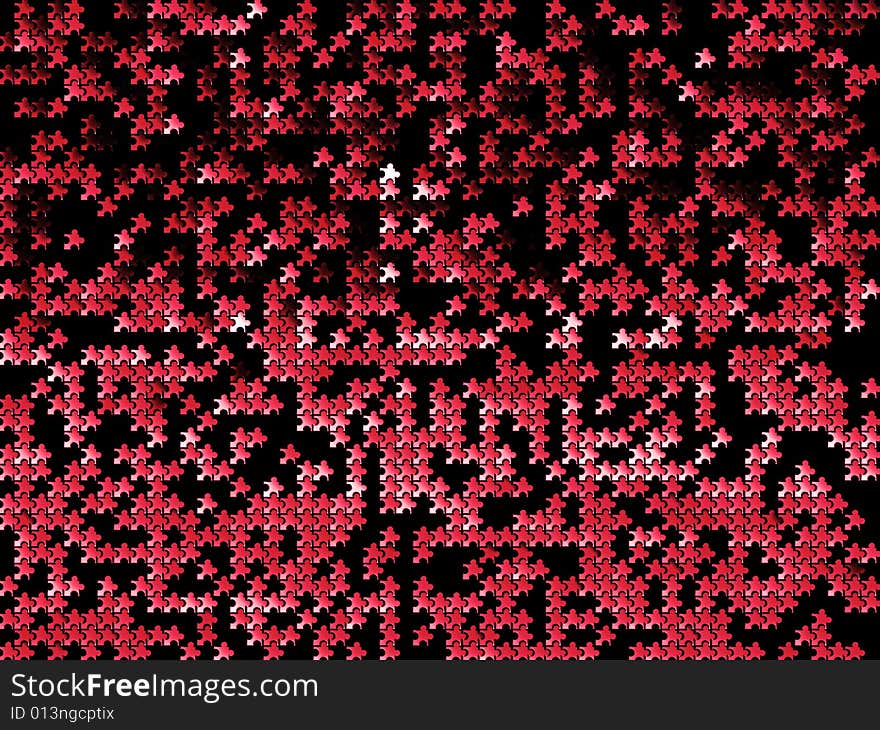 Background made of a red puzzle - illustration