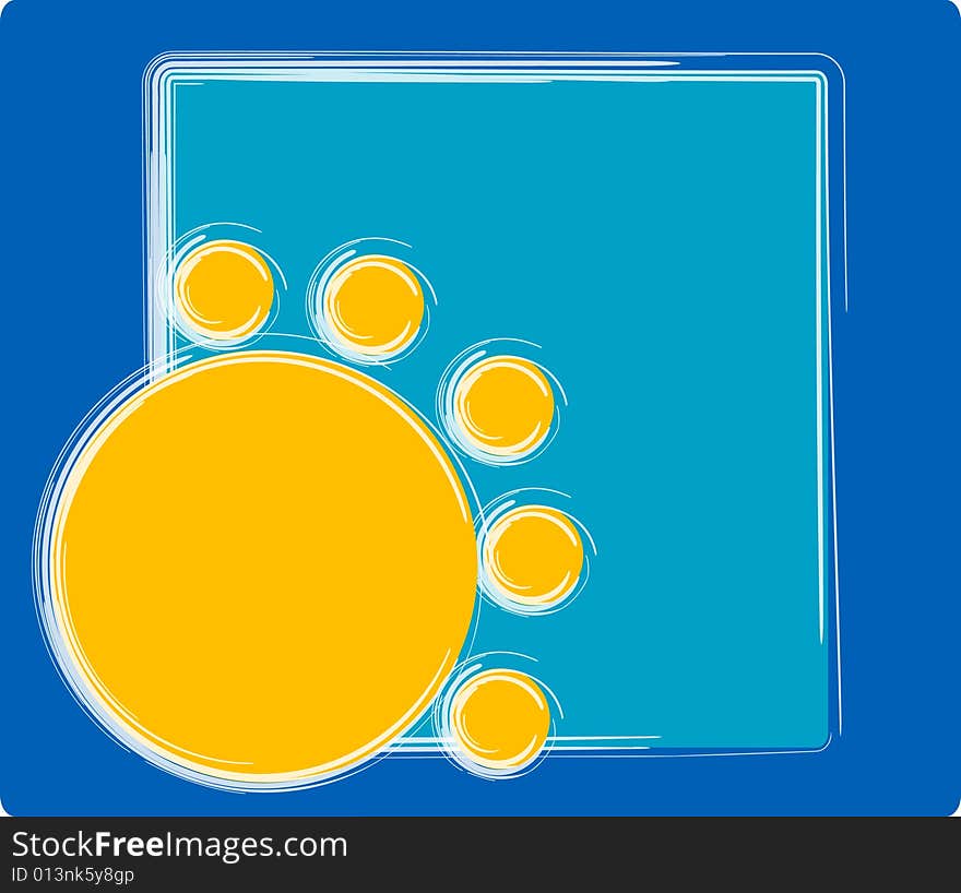 Summer sun illustration on blue background