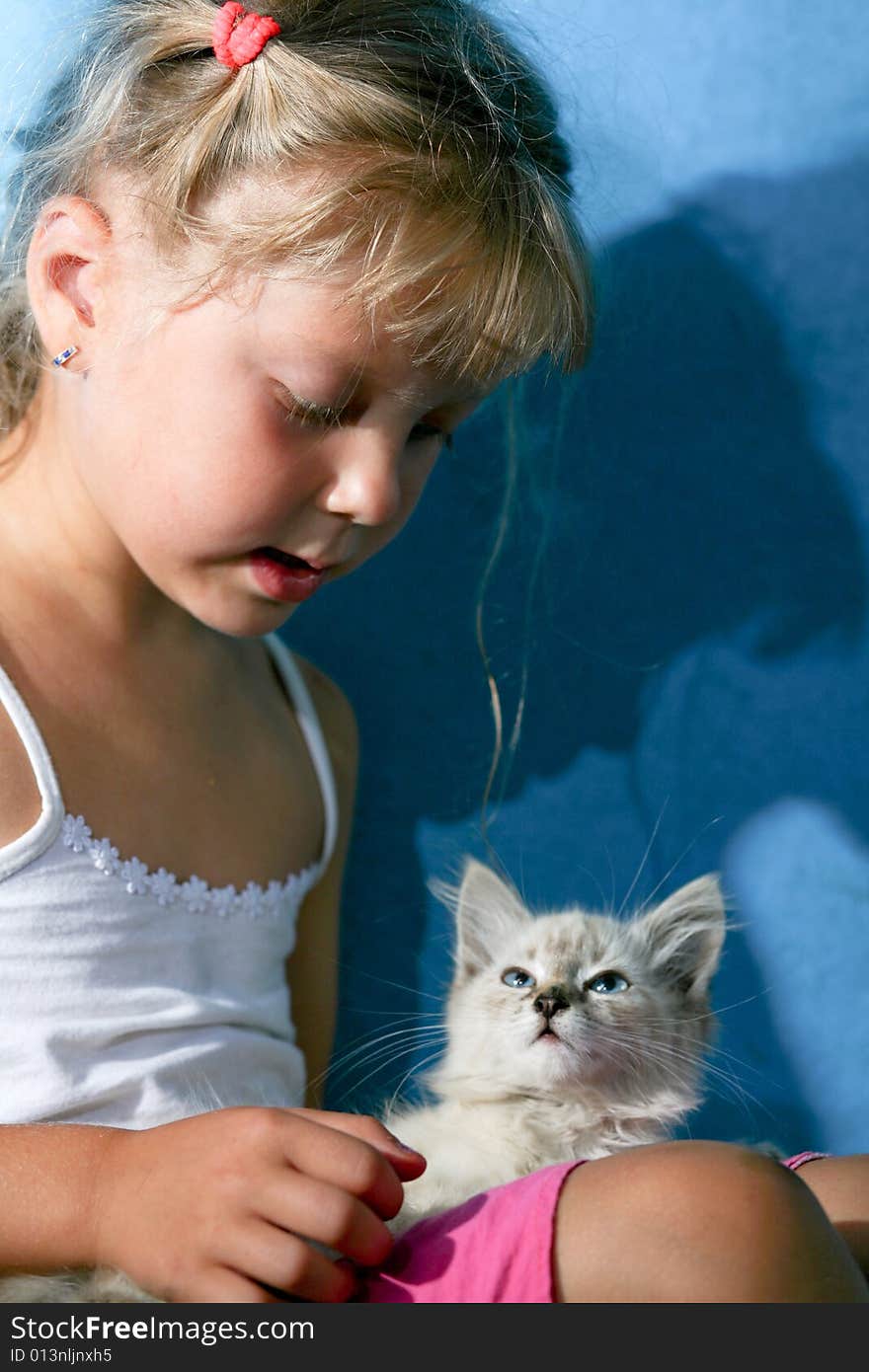 Nice girl with cat