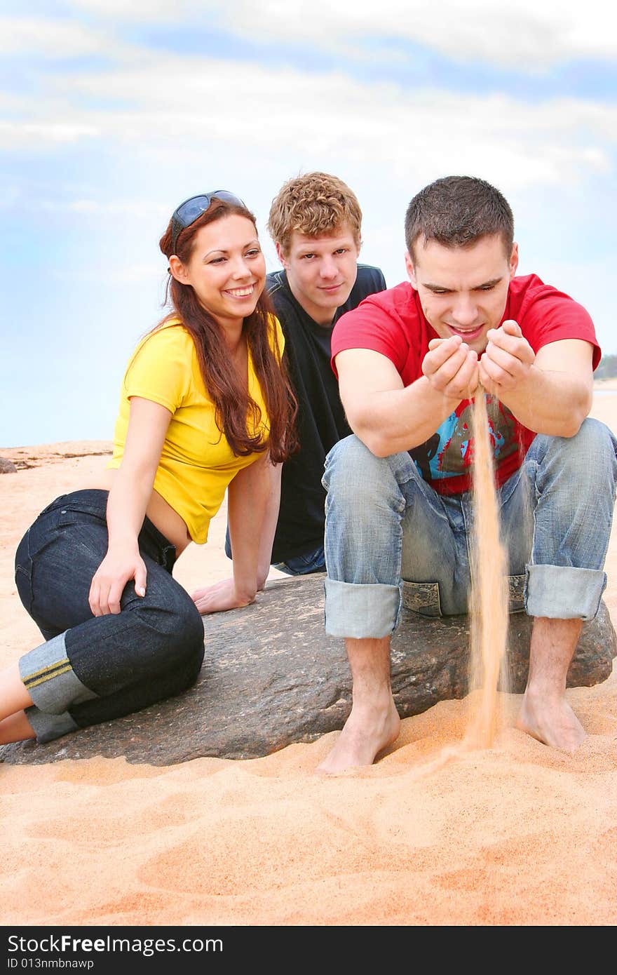 Group of friends on the beach. Group of friends on the beach