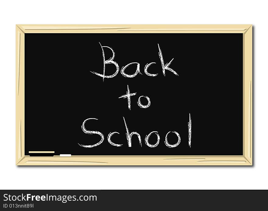 Illustration of chalkboard with back to school text. Illustration of chalkboard with back to school text