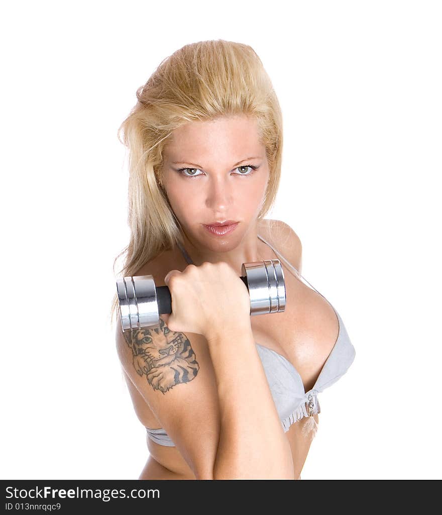 Fitness Instructor With Dumbbell