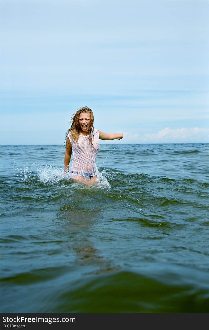 Beautiful Girl Swimming