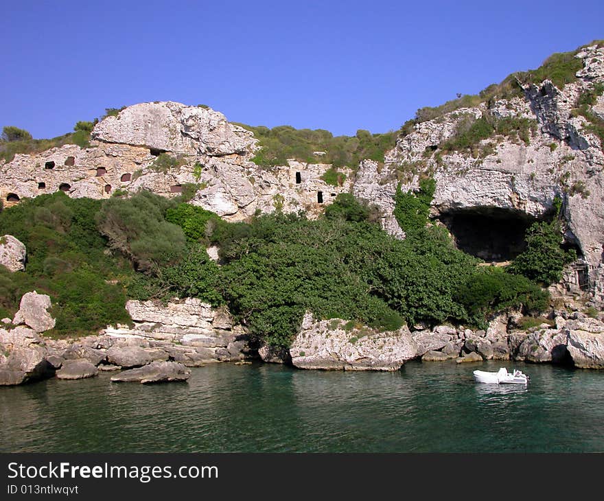 Beautiful channel in Menorca Island (Baleares) with crystal and transparent water. Beautiful channel in Menorca Island (Baleares) with crystal and transparent water.