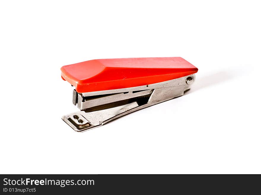 Red Stapler isolated on white background