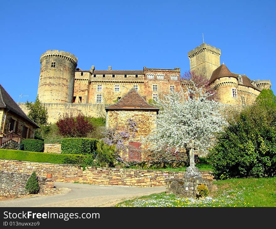 Medieval castle of Castelnau Bretenoux in southern France. Medieval castle of Castelnau Bretenoux in southern France