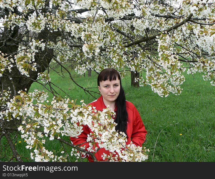 The person. Spring. The nature.