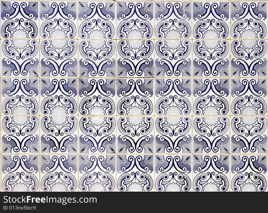 Traditional portuguese ceramic mosaic with pattern