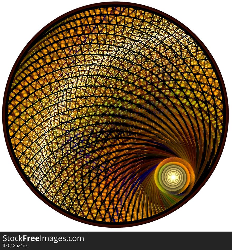 Abstract fractal image resembling an exploding spiral ball