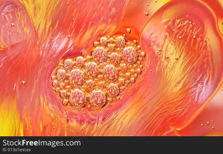 Coloured drops and bubbles, background