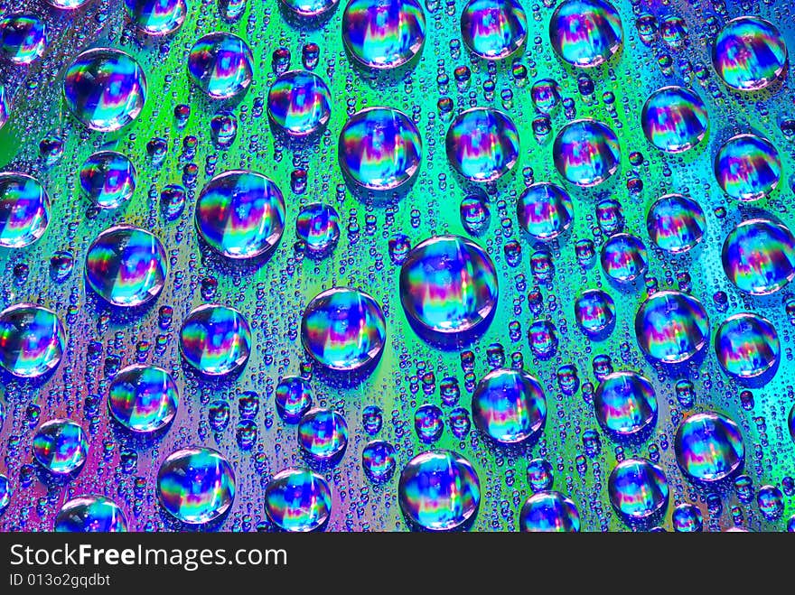 Colorful background from water drops