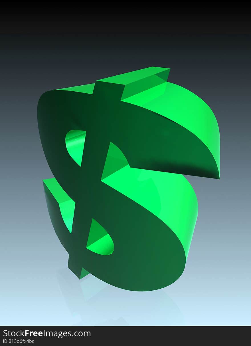 3d render of twisted dollar sign