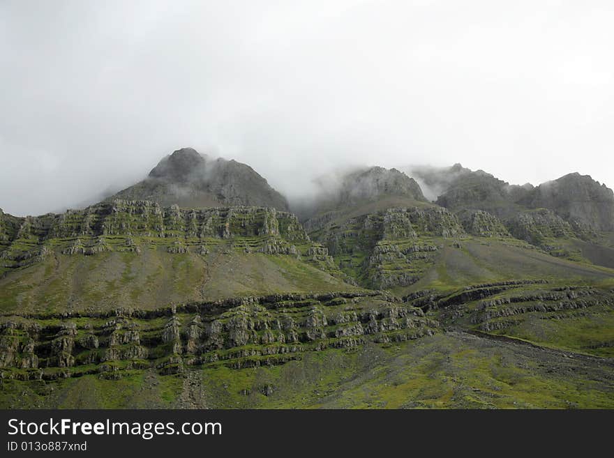 The vivid green hills of Southern Iceland. The vivid green hills of Southern Iceland