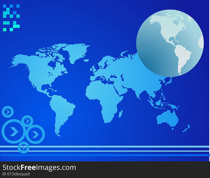 World map with arrows vector illustration