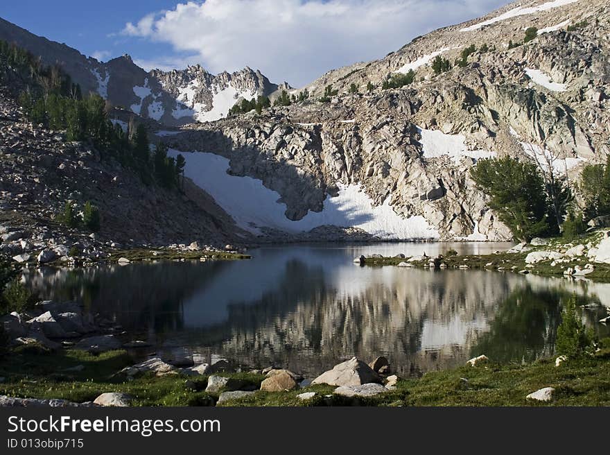 A high mountain lake in Idaho. A high mountain lake in Idaho.