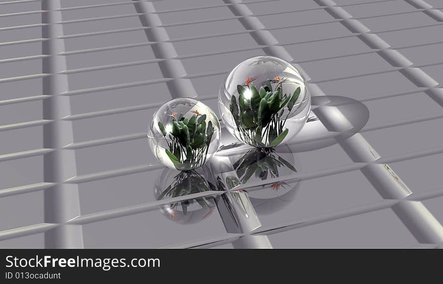 Flower In Crystal Sphere