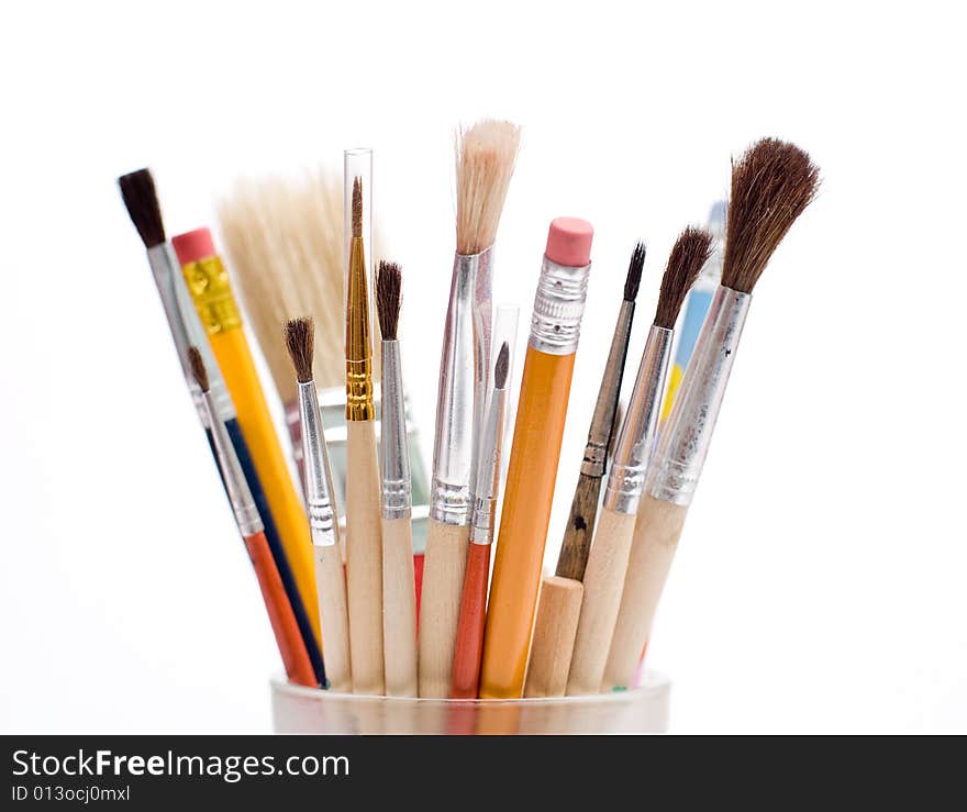 Pencils and brushes