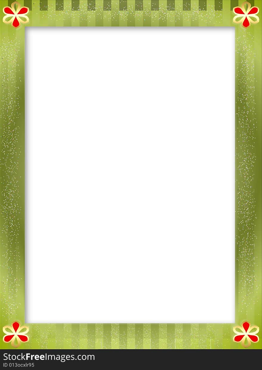 Green flower frame-Illustration background