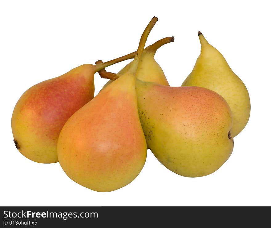 Isolated pears on white background