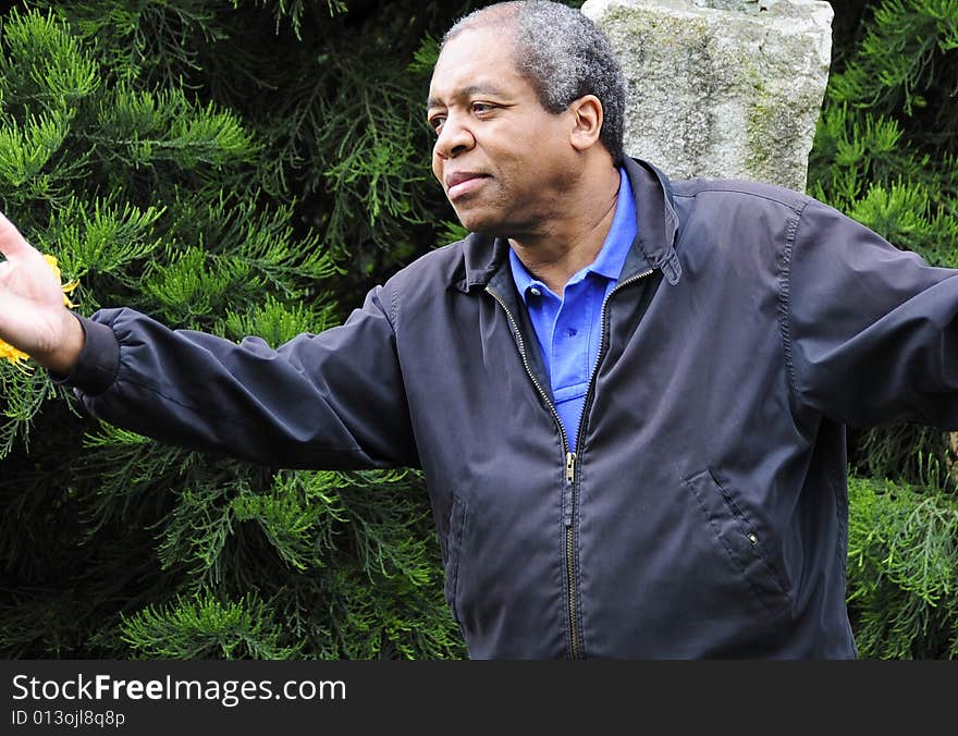 African american man outdoors showing many expressions. African american man outdoors showing many expressions.