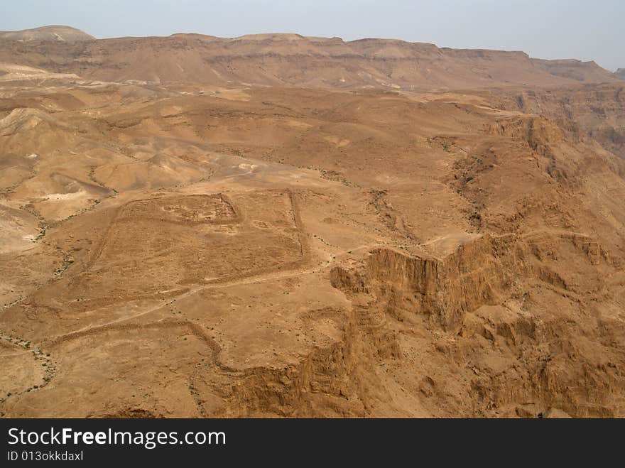 View on old Roman Encampment at Masada, Israel