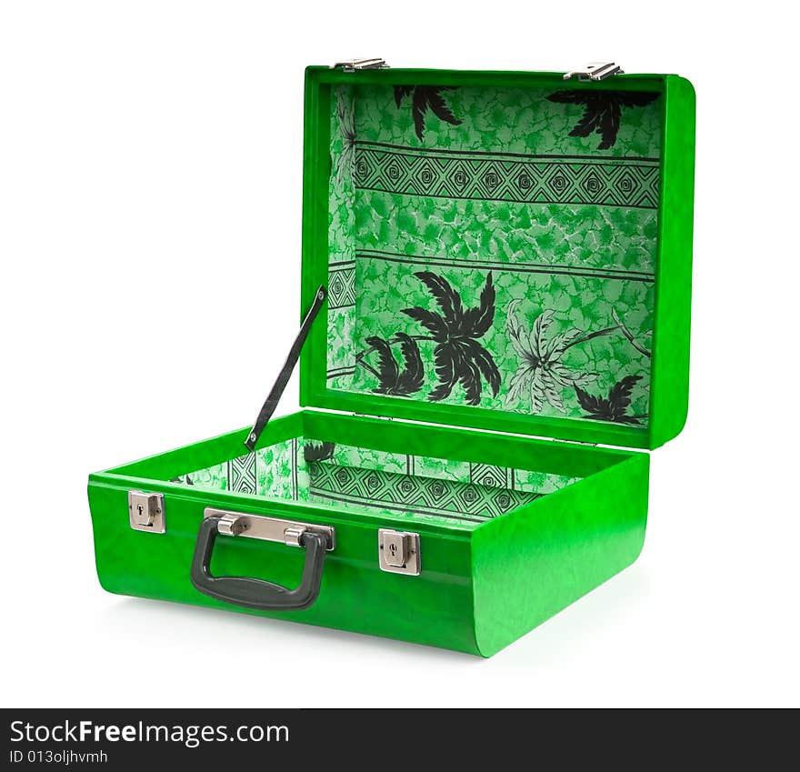 Open Green Suitcase