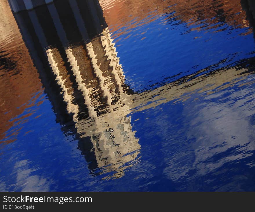 Hoover dam, reflex on the water. Hoover dam, reflex on the water