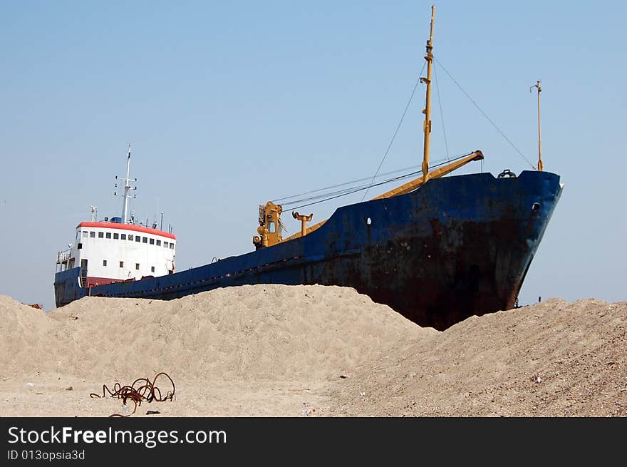 Odessa region. Ukraine. Abandoned ship.