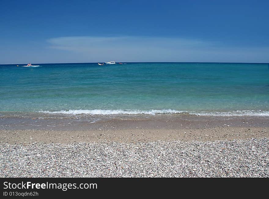 Blue sea and clear sky